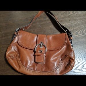 Coach brown leather tote